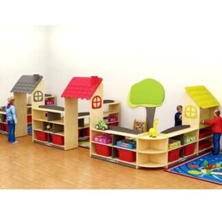 Nursery Play House with Wooden Storage Racks