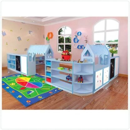 Light Blue Corner Play House for Nursery Block