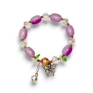 Beads Bracelet With Butterfly Charm for Girls/Teens - JWL0061