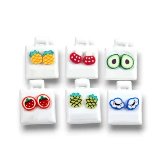 Colorful Fruit-Themed Stud Earrings - JWL0146