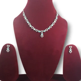 Blue Heart Necklace and Earring Set - JWL0142